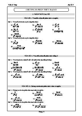 Giáo án Toán Lớp 8 - Chương II Phân thức đại số - Trần Sĩ Tùng